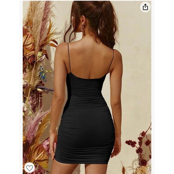 Lagshian black cutout bodycon coquette romantic evening mini dress size XS - Picture 2 of 3